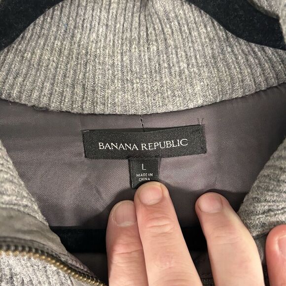 Express Wool Blend Vest Men's Large Grey Full Zip Button Pockets Satin Lining - Picture 5 of 8